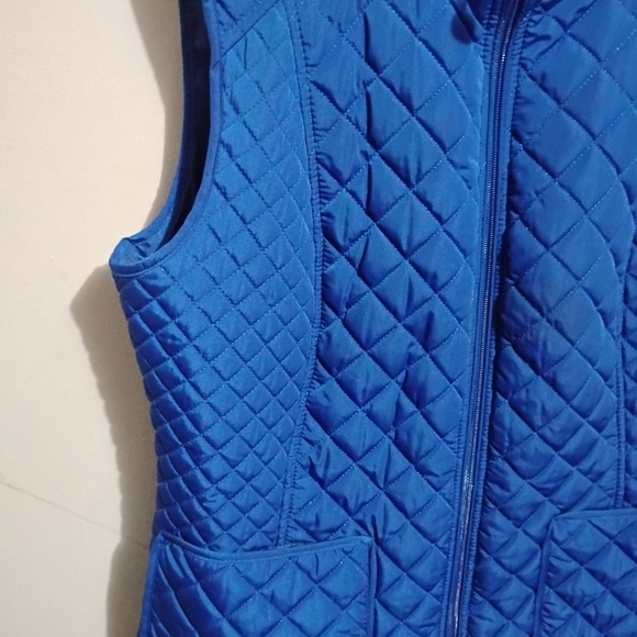 Calvin Klein Quilted Vest Blue Hand Warmer Style Pockets Sz XS - Picture 6 of 13